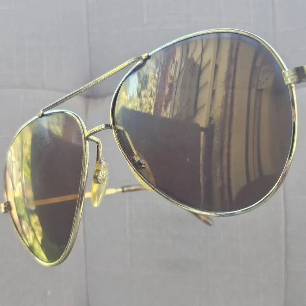 Vintage Sunglasses R.O.C Gold Tone Frame Aviator Eye Wear Men Sunglasses